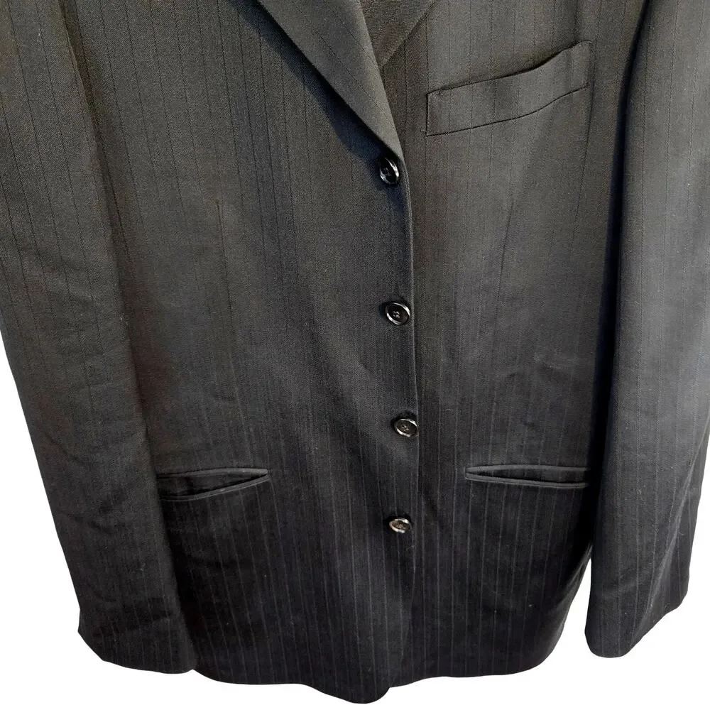 Albert Nipon Men's Blazer 41L 41 L Black Suit Coat 4 Button Sport Jacket  M